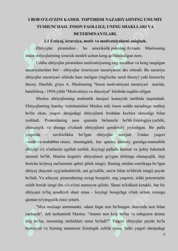 OʻZ OʻZINI KAMOL TOPTIRISH NAZARYASI 4