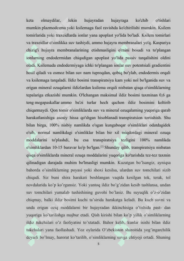 ILDIZ SISTEMASI ORQALI SUVNING SO'RILISHI 5