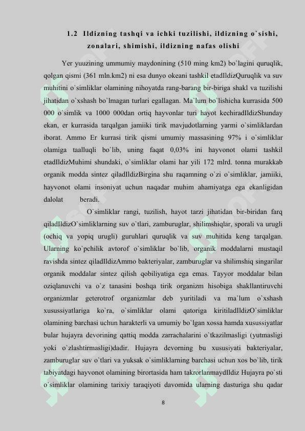 ILDIZ SISTEMASI ORQALI SUVNING SO'RILISHI 8