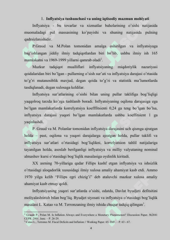 Infilatsiyaning mohiyati va kelib chiqish sabablari 4