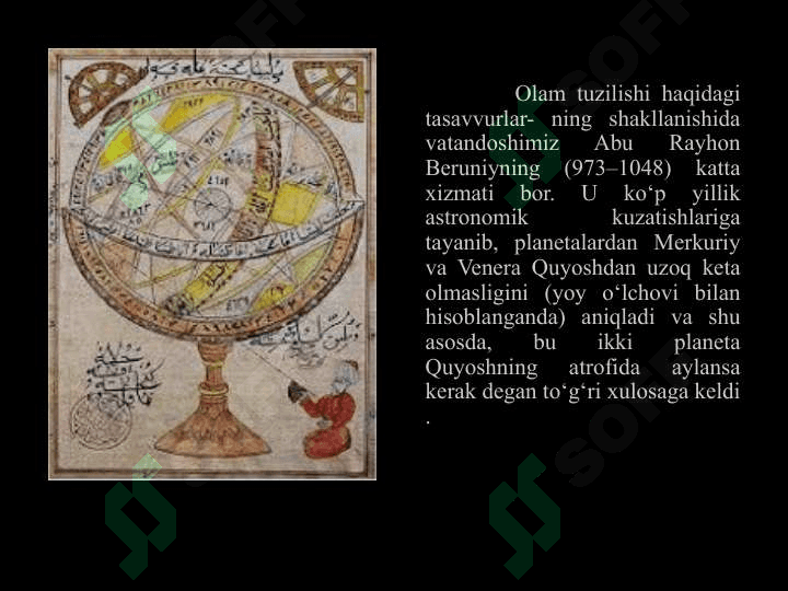 QUYOSH SISTEMASI A’ZOLARI 5