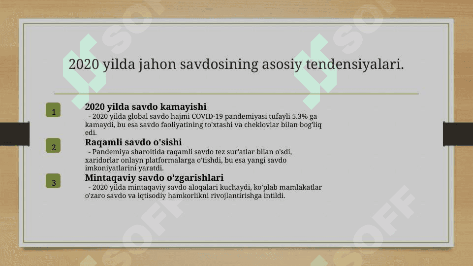 2020 yilgi jahon tashqi savdosi va uning dinamikasi.pptx 3