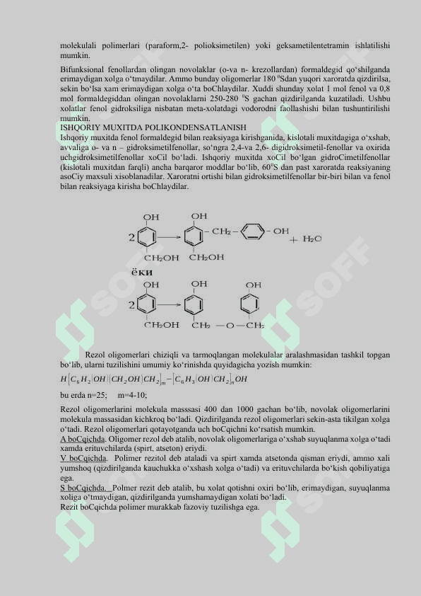 FENOL – ALDEGID POLIMERLARI 3