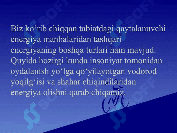 Energiyaning boshqa turlari va uni tejash 2