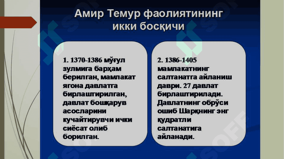 Амир Темур ва Темурийлар даврида ижтимоий-иқтисодий, сиёсий ва маданий ҳаёт 7