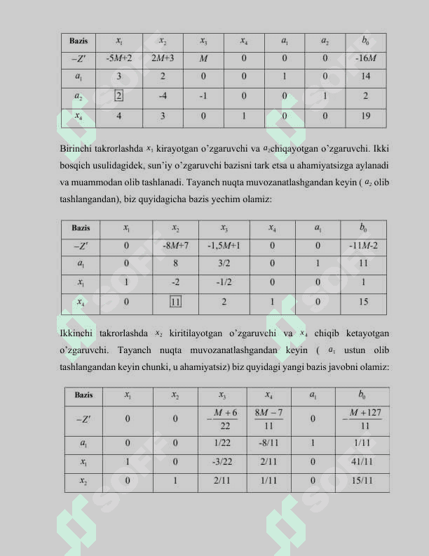 Amaliy matematika. Sun'iy bazis usuli 4