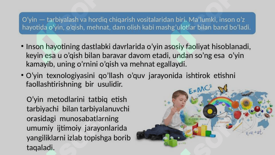 Maktabgacha ta’limda o`yin texnologiyalari mohiyati va o`yin orqali ta’lim olish va rivojlantirish 3