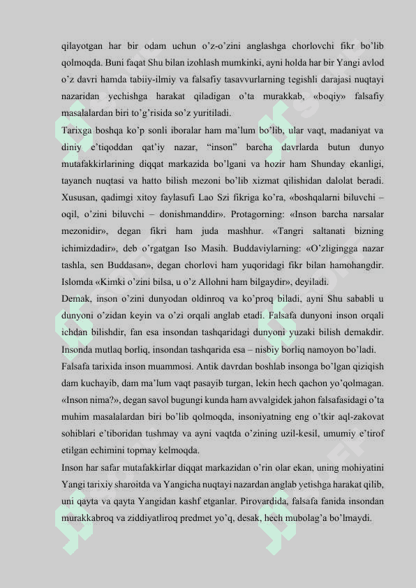 INSON FALSAFASI (FALSAFIY ANTROPOLOGIYA) 2