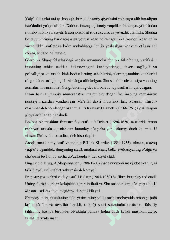 INSON FALSAFASI (FALSAFIY ANTROPOLOGIYA) 4