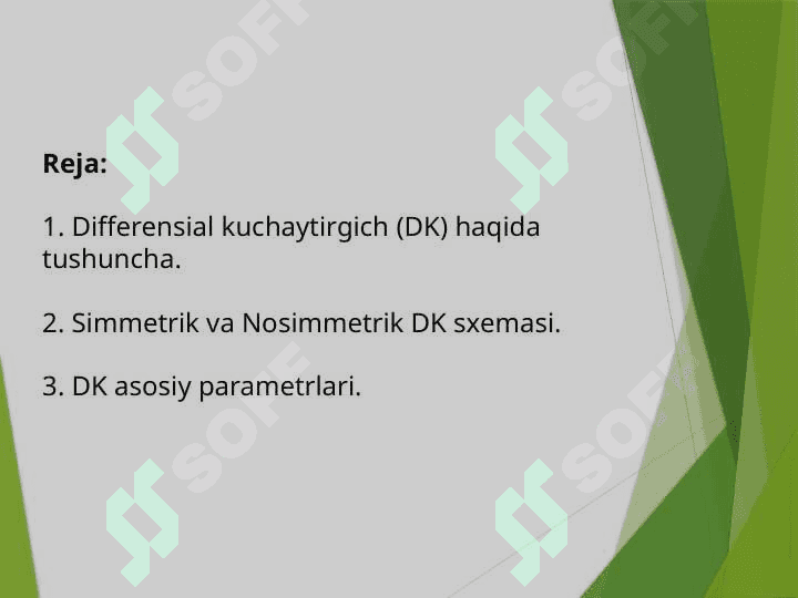 Differensial kuchaytirgichlar 2