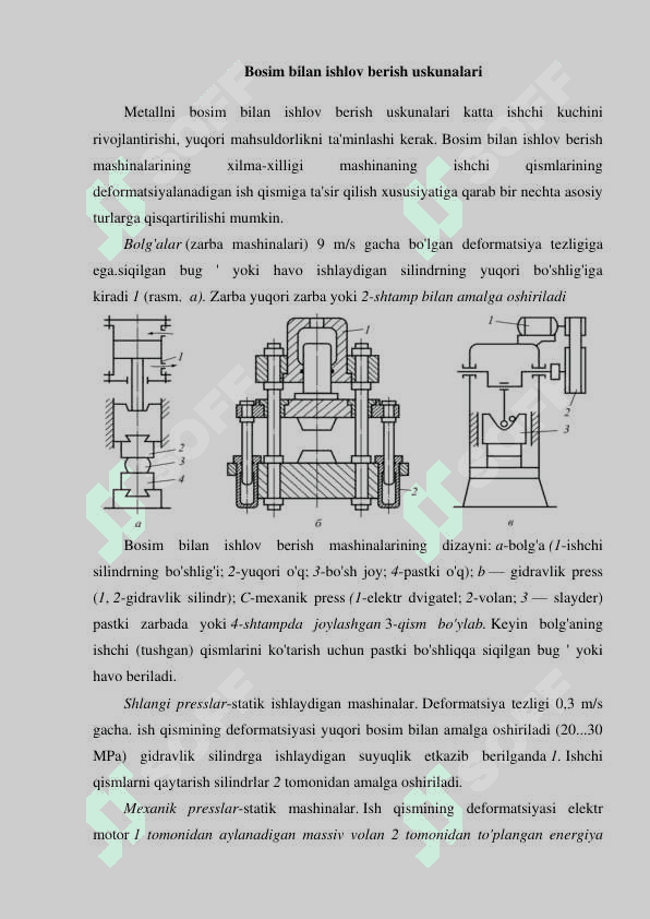 MASHINASOZLIKDA BOSIM BILAN ISHLOV BERISH 4