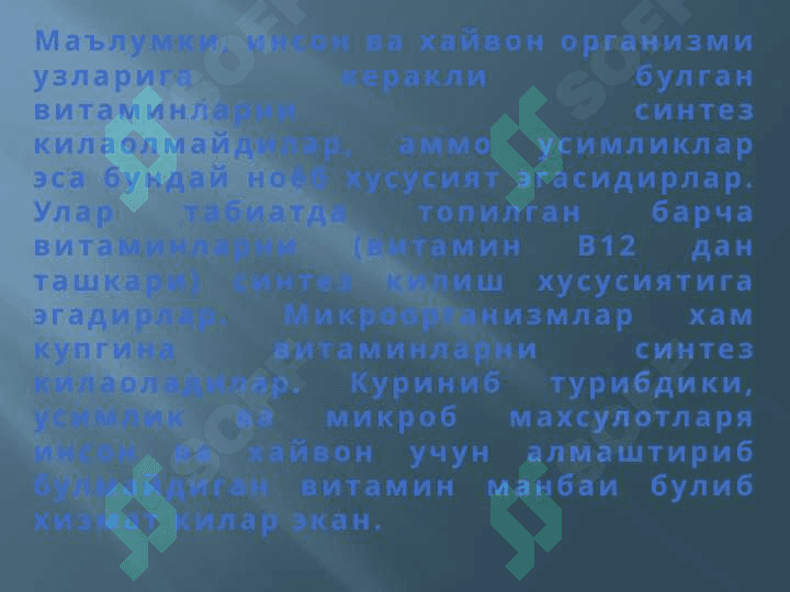 Оксил-витаминли препаратлар ишлаб чикариш 4