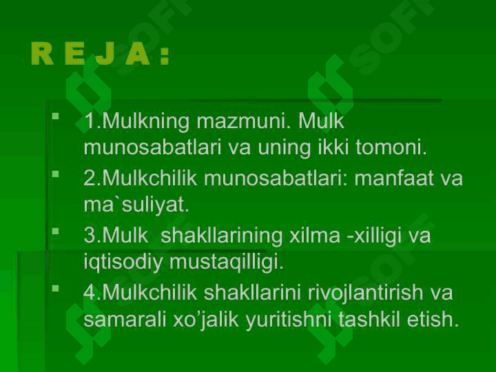 Mulk va mulk munosabatlari 3