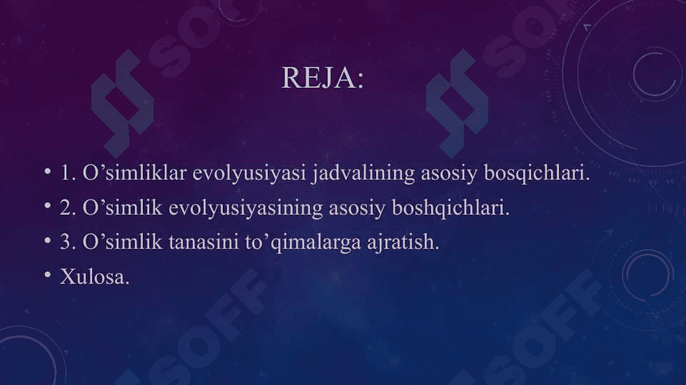 o’simliklar evolyusiyasining asosiy bosqichlari 2