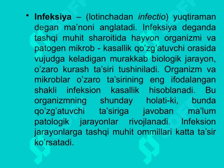 Infeksiya haqida ta’limot 7