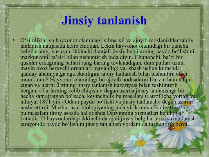 Jinsiy tanlanish 2