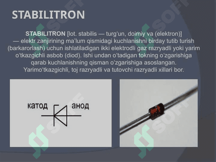 Stabilitron Variklar Tunelli diodlar 3