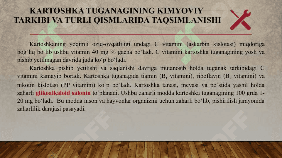 Kartoshka mahsulot biokimyosi 6