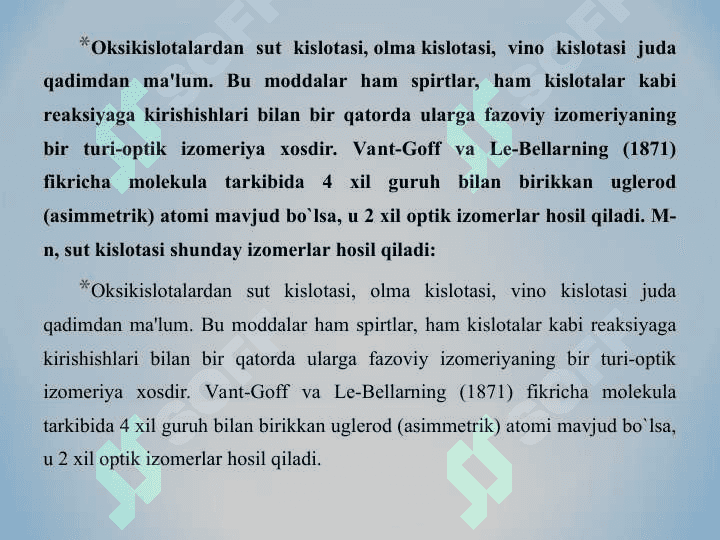 Organik kislotalar, alkoloidlar, glikozidlar 5