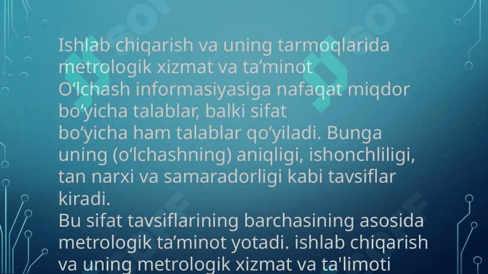 ishlab chiqarish va uning metrologik xizmat hamda ta'limoti 3