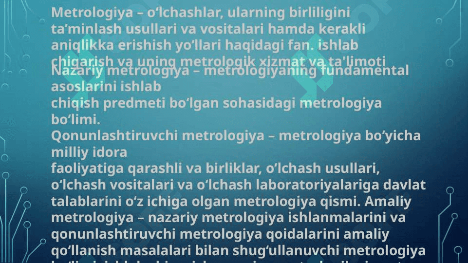 ishlab chiqarish va uning metrologik xizmat hamda ta'limoti 5
