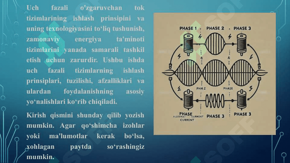 Uch fazali o'zgaruvchan tok 3