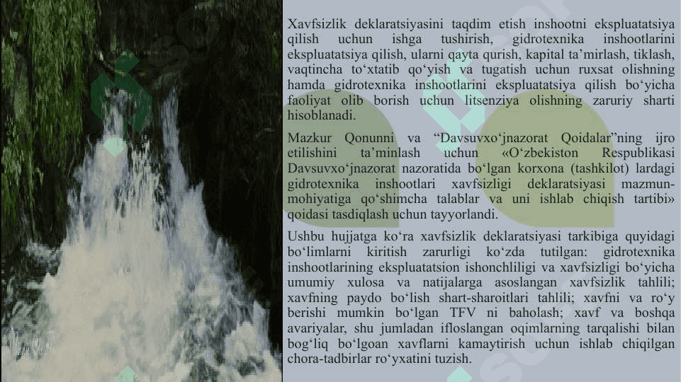GIDROTEXNIKA INSHOOTLARI XAVFSIZLIK DEKLARATSIYASI 4