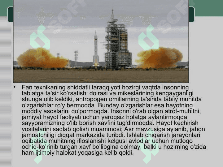 Energetik texnikaning rivojlanishi uning jamiyatga va atrof muhitga ta`siri 3