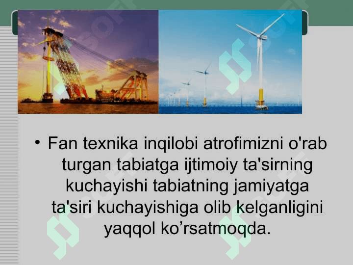 Energetik texnikaning rivojlanishi uning jamiyatga va atrof muhitga ta`siri 4