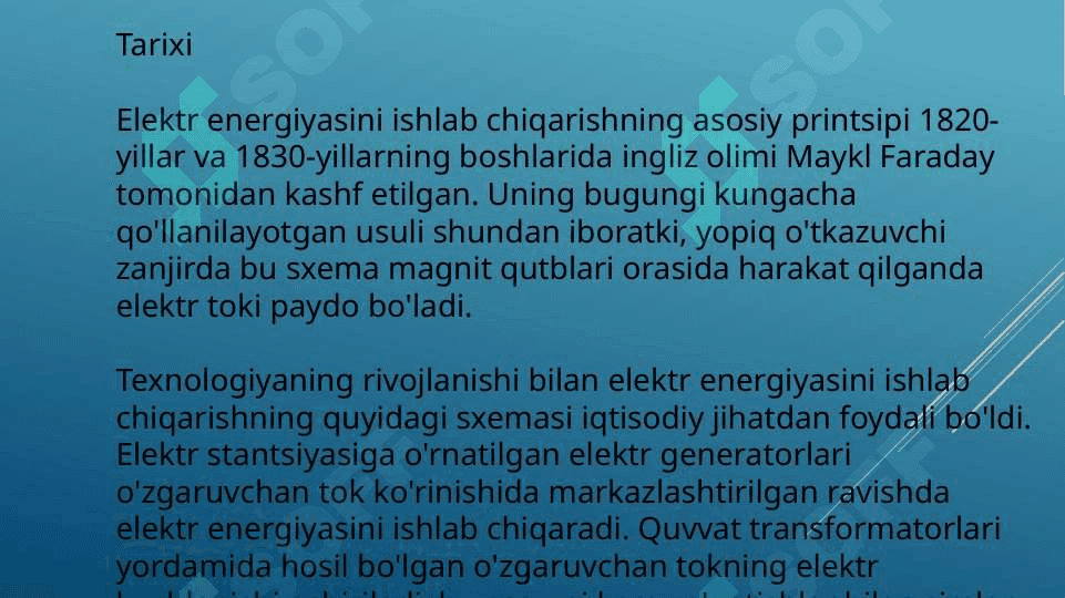 Elektr energiyani ishlab chiqarish 3