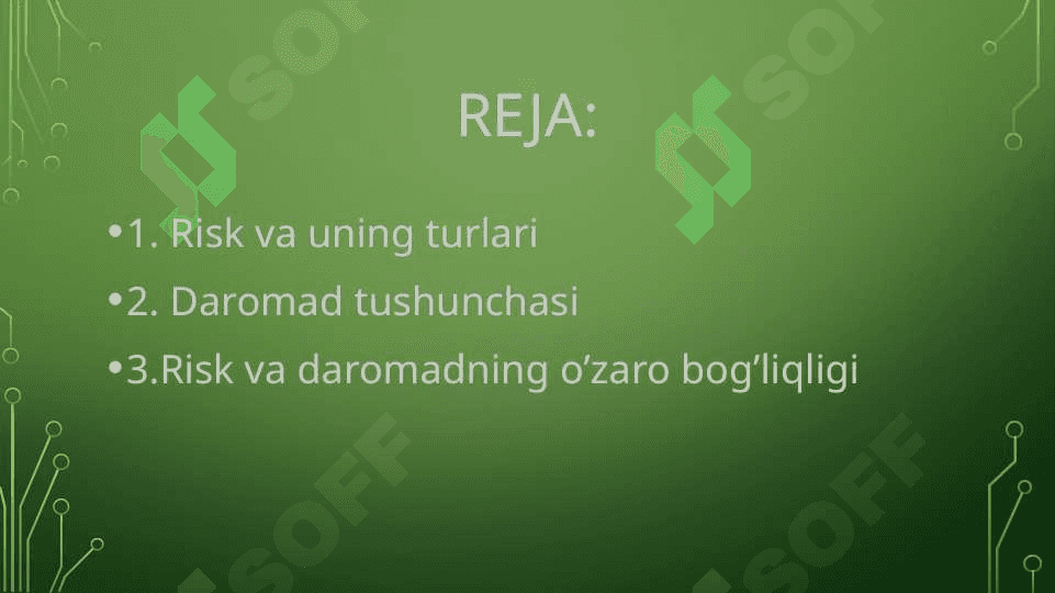 Pulning vaqt bo’yicha qiymati 2