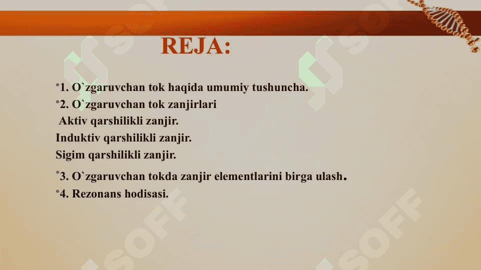 BIR FAZALI O`ZGARUVCHAN TOK ZANJIRLARI 2
