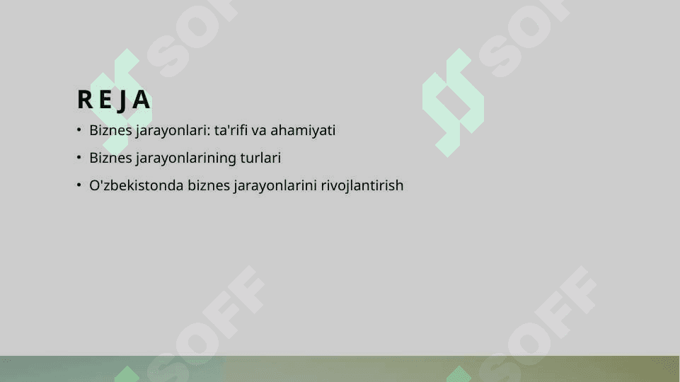 Biznes jarayonlari va uning turlari 2