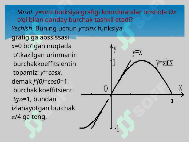 FUNKSIYANING DIFFERENSIAL TUSHUNCHASI. MURAKKAB VA TESKARI FUNKSIYA HOSILASI 8