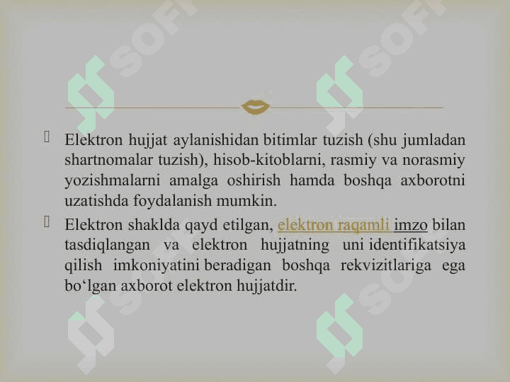 Elektron hujjat aylanish tizimlarining asosiy masalalari va xususiyatlari 4