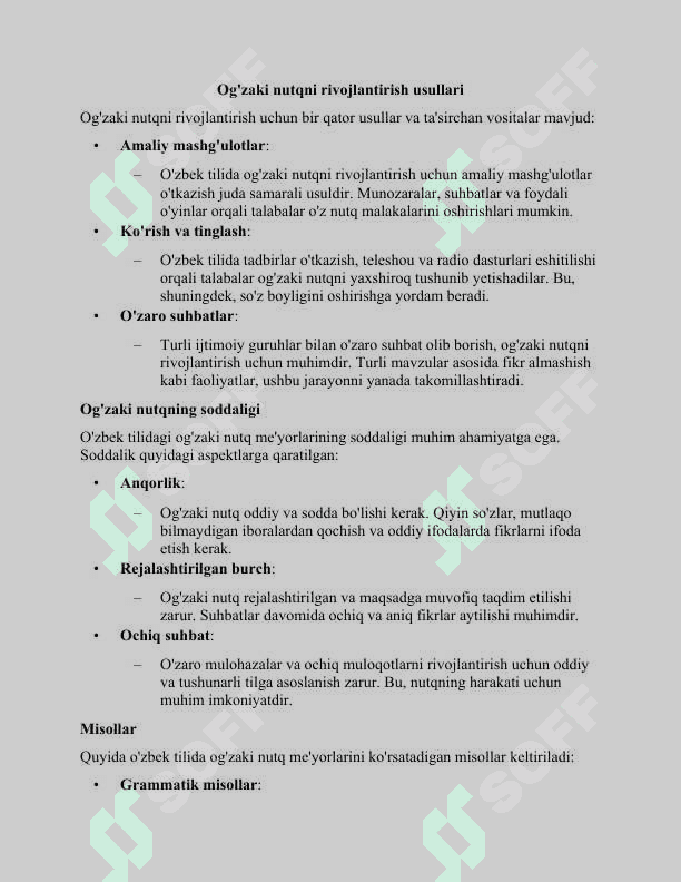 O'zbek tilida og'zaki va yozma adabiy nutq me'yorlari 6