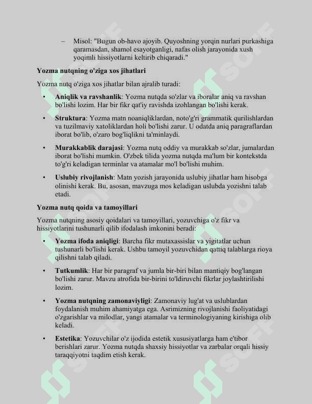 O'zbek tilida og'zaki va yozma adabiy nutq me'yorlari 8