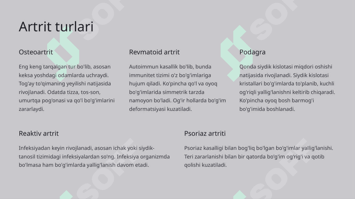 Artrit (Bo'g'im yallig'lanishi) 4