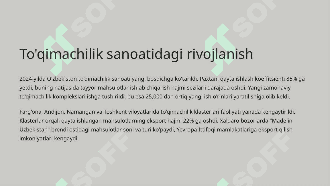 O'zbekistonning 2024-yildagi yutuqlari va 2025-yil uchun rejalar 4