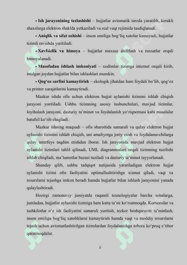 Ofis uchun elektron hujjat aylanishi tizimini ishlab chiqish. 3