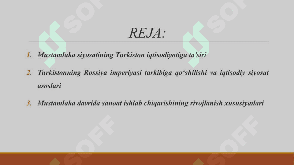 MUSTAMLAKA DAVRIDA TURKISTONDA SANOAT ISHLAB CHIQARISHI VA TIJORAT 2