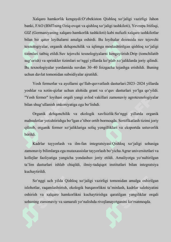QISHLOQ XO’JALIGI VAZIRLIGI 8