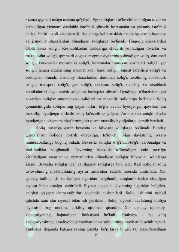 Iqtisodiyot va ijtimoiy rivojlanishda byudjet-soliq siyosatining asosiy yoʻnalishlari 7