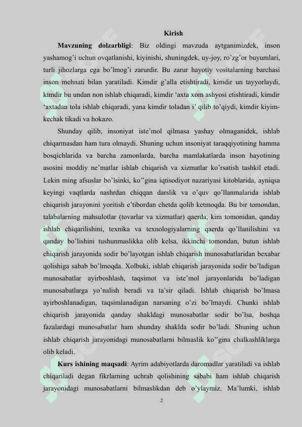 ISHLAB CHIQARISH IMKONIYATLARI VA ULARDAN SAMARALI FOYDALANISH 2