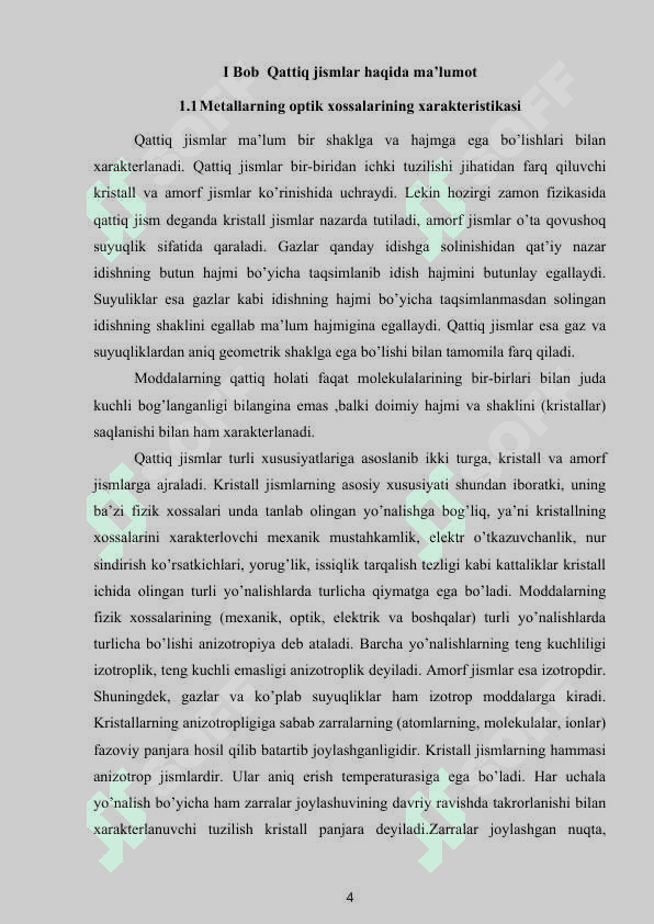 Izotrop va anizotrop kristallar va ularning qo’llanilishi 4