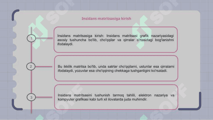 Insidentlik  matritsasi 3