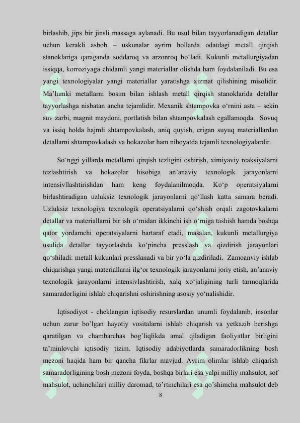 Yangi davrda fan va texnika taraqqiyotining umumiy xuusiyatlari. 8