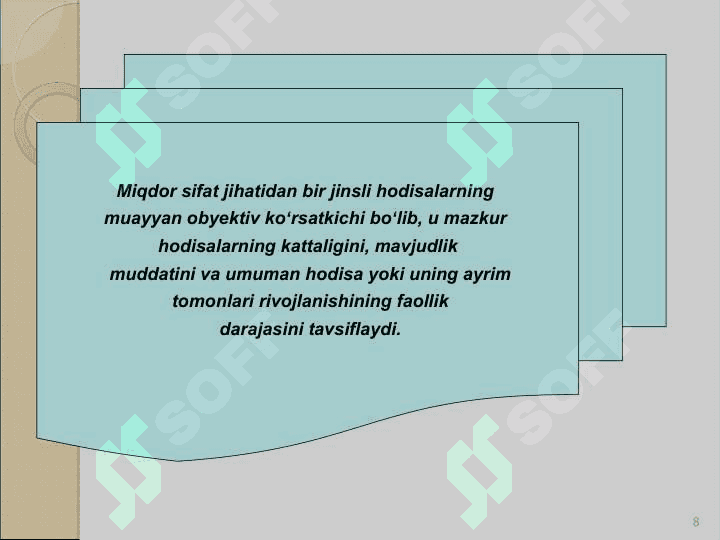 Rivojlanish nazariyasi.  Dialektika. 8