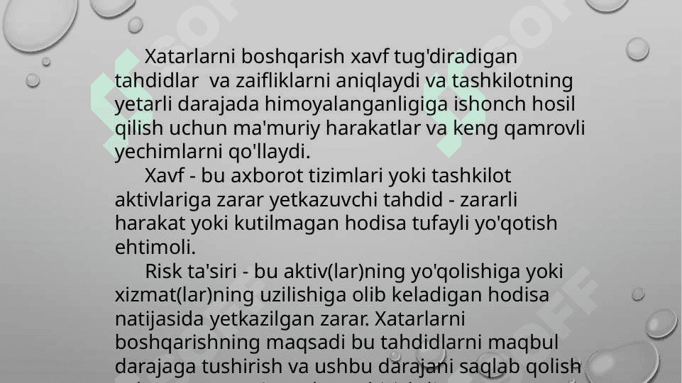 Axborot xavsizligida xatarlar va ularni baholash 2