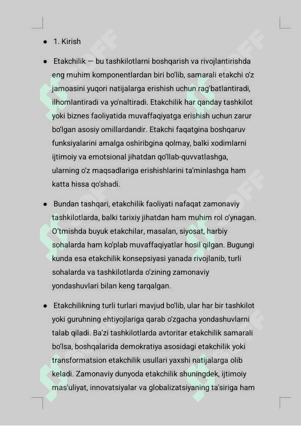 Yetakchilik konsepsiyasi mavzusida mustaqil ish 3